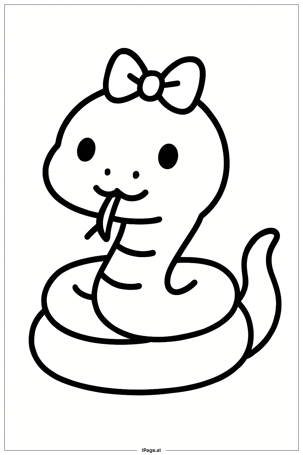 Página para colorear de Serpiente con Lazo
