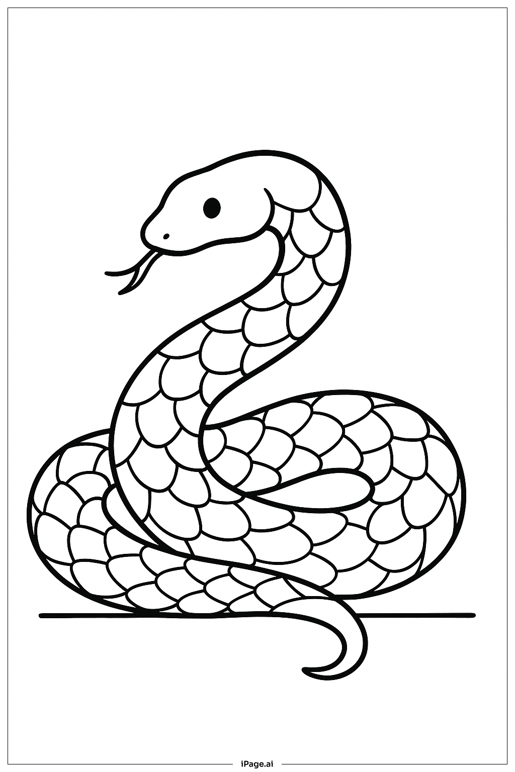  Página para colorear de Serpiente con Patrones 
