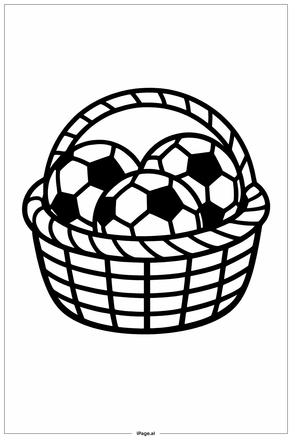  足球籃著色頁 