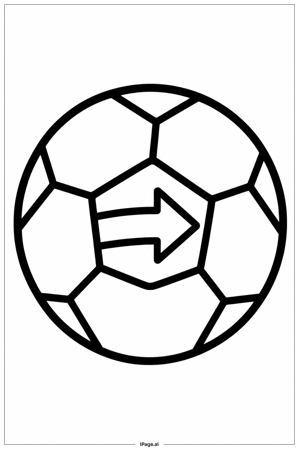 Página para colorear de Balón de Fútbol con Emblema de Flecha