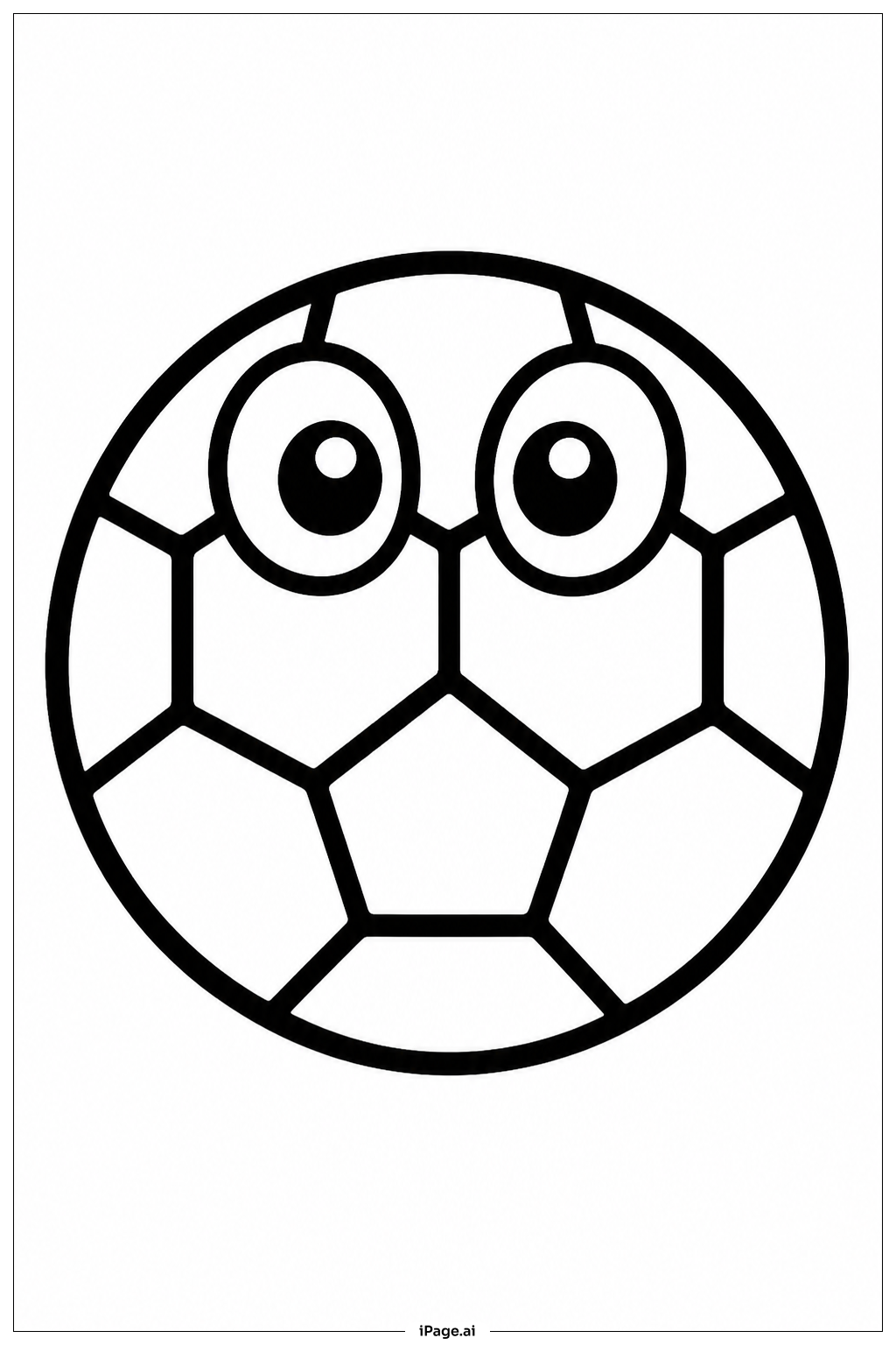 サッカーボールの塗り絵ページ