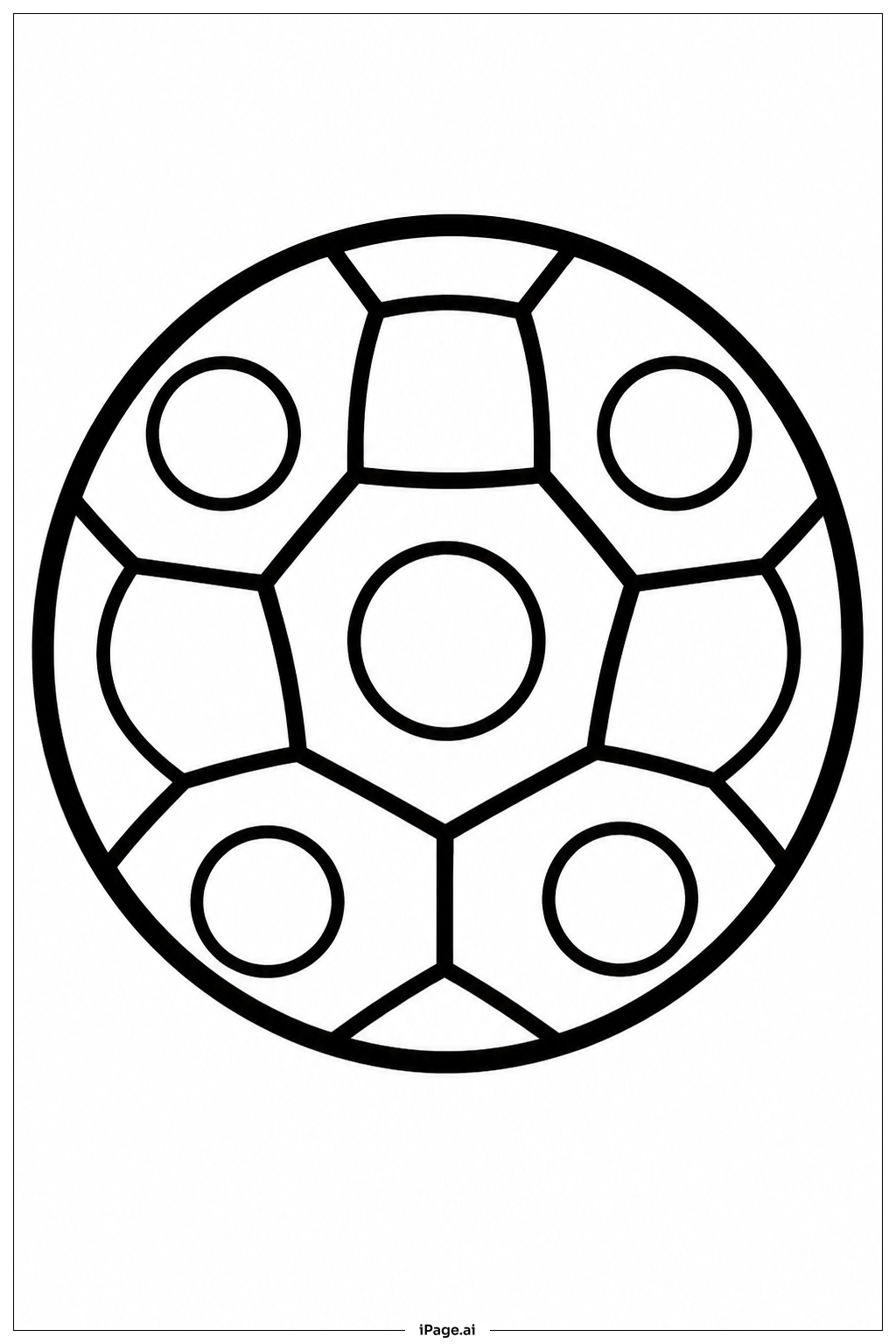 Página para colorear de Balón de Fútbol con Paneles de Lunares
