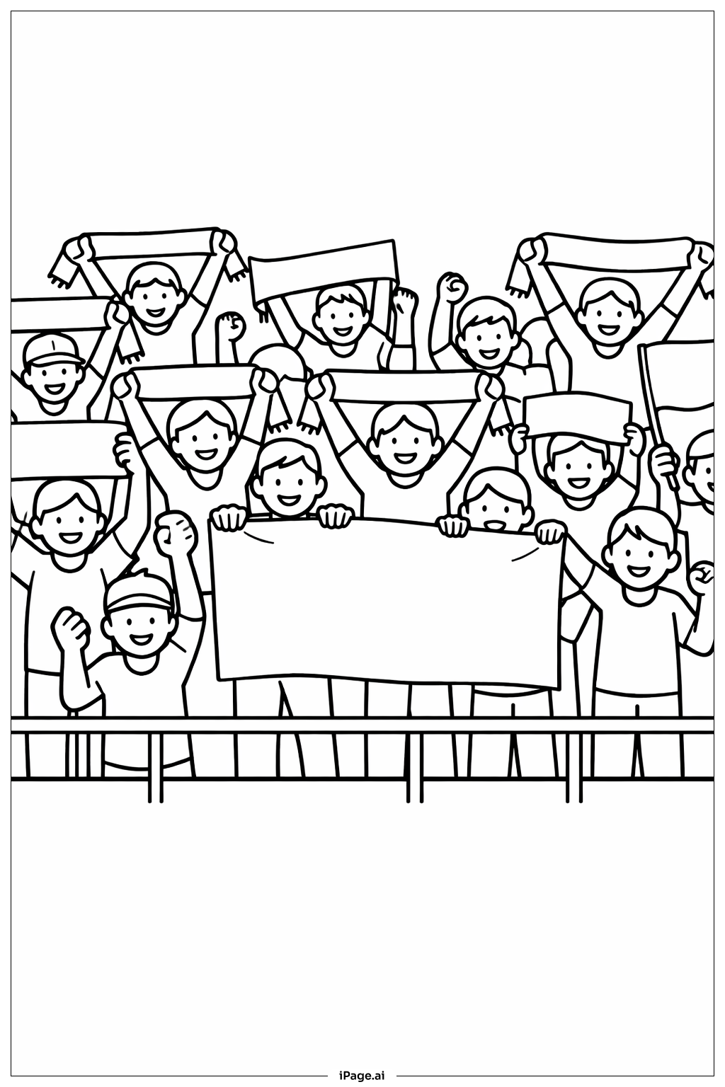  Trang tô màu Cổ Động Viên Bóng Đá Vui Mừng 