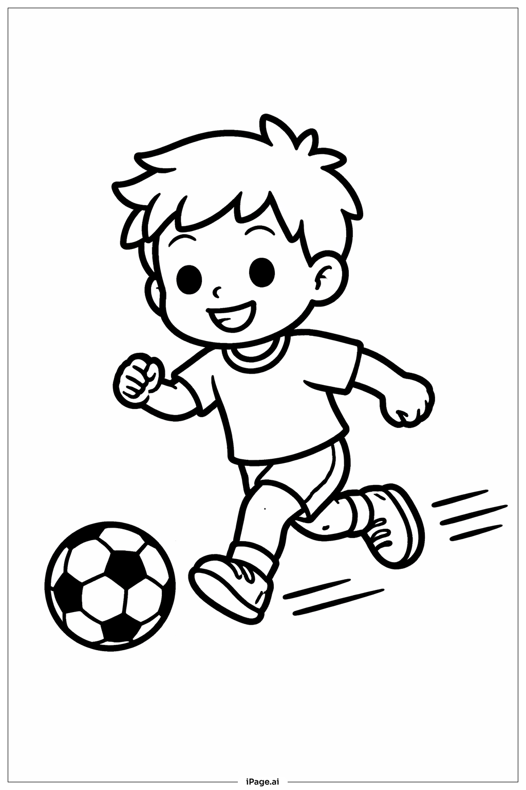  足球員奔跑著色頁 