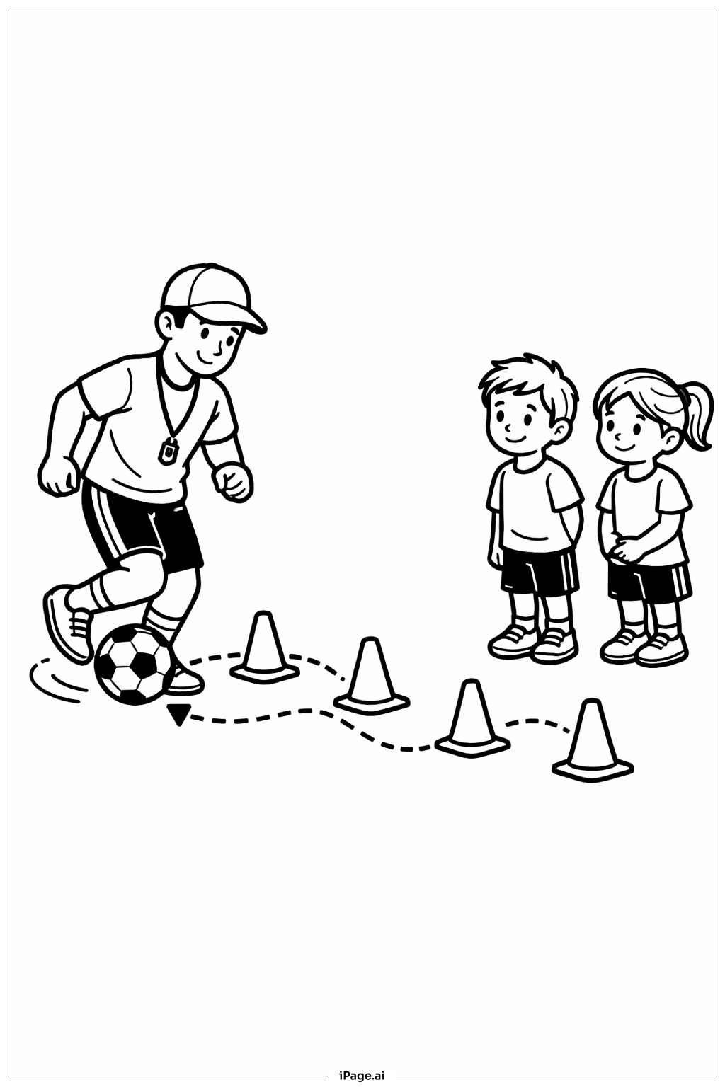 Fußball Trainingsübung Ausmalseite