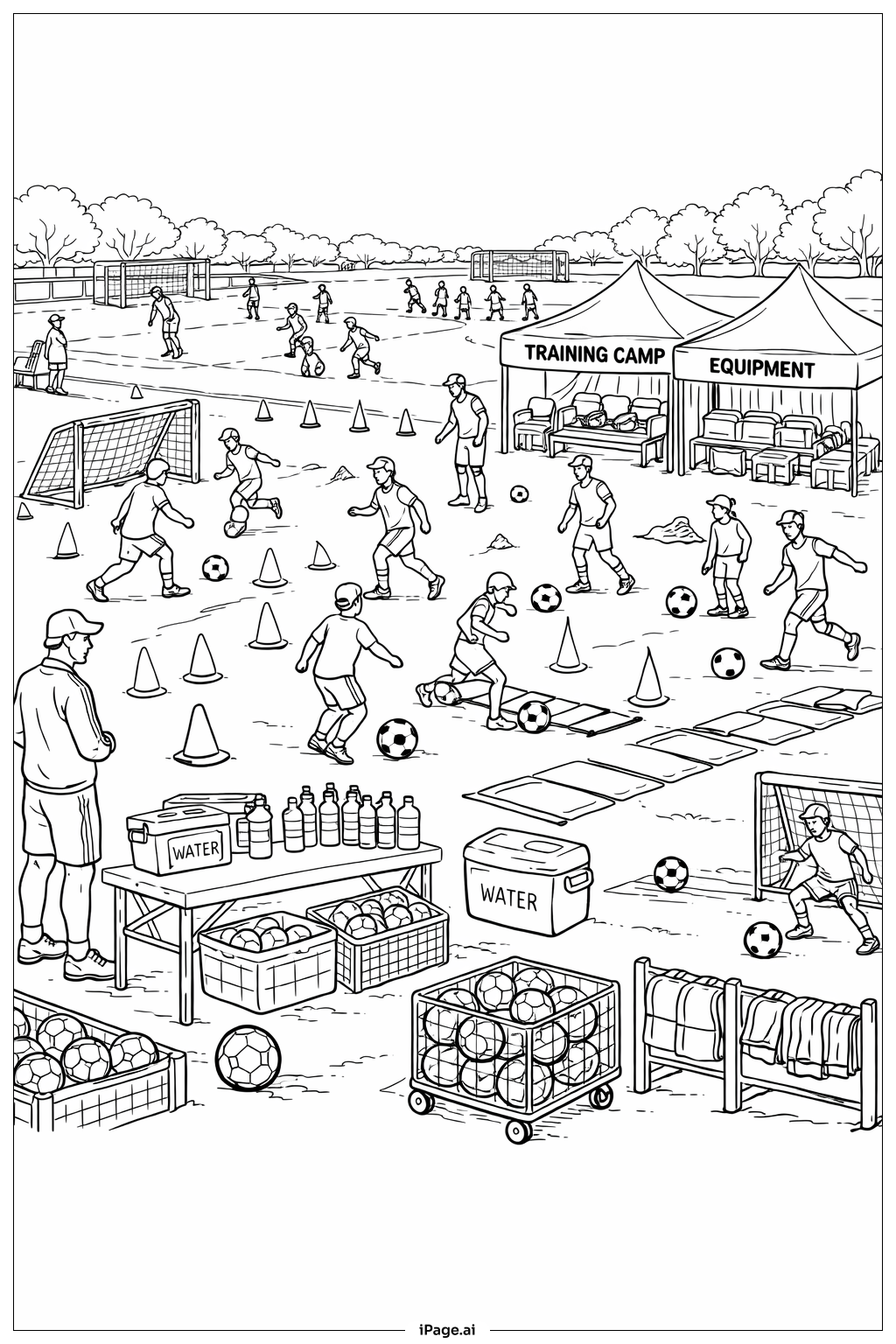  Trang tô màu Trại Huấn Luyện Bóng Đá 