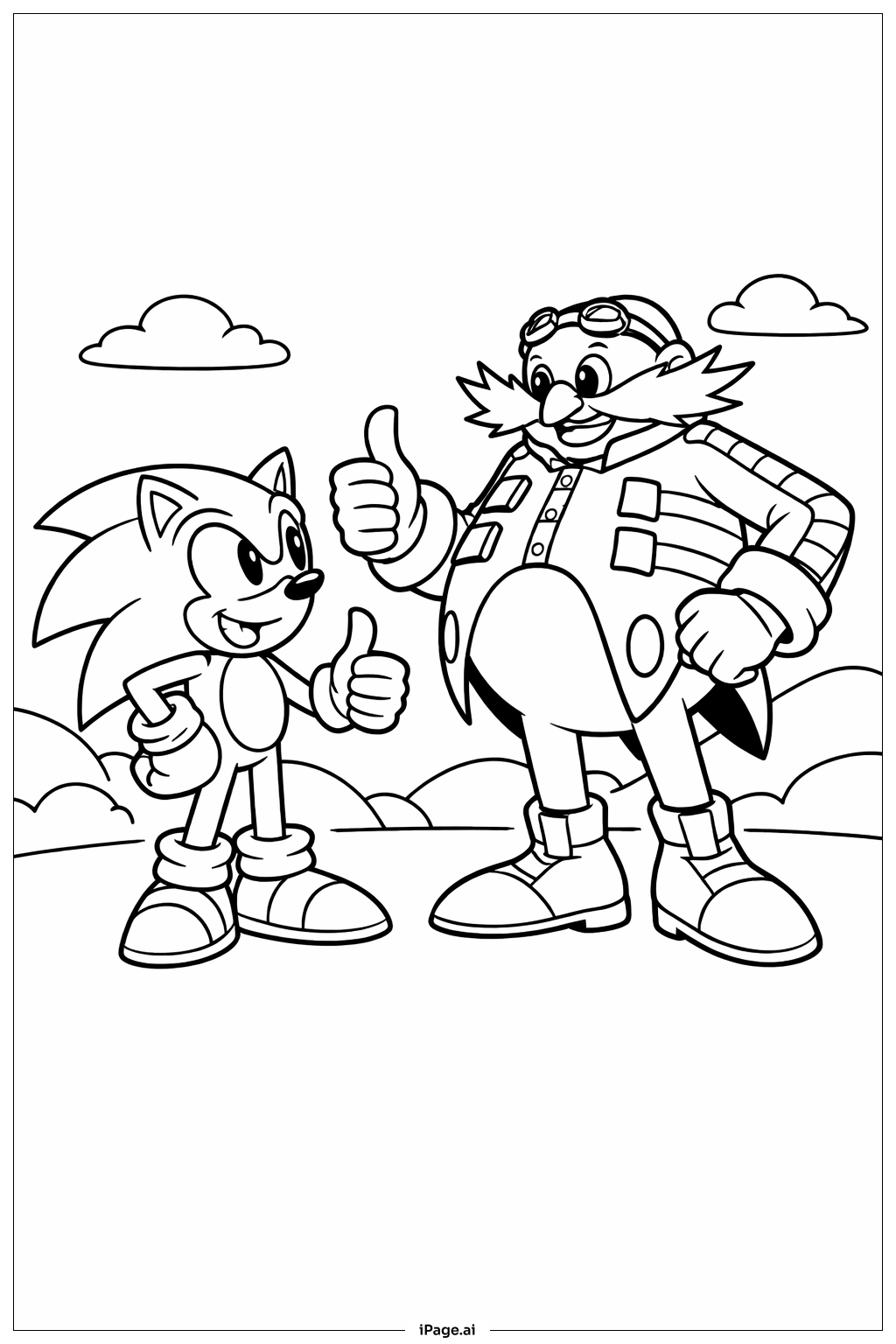 소닉과 에그맨 심플 색칠공부 페이지