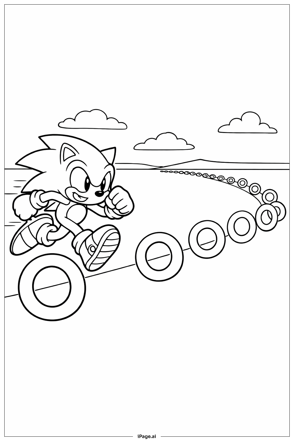 소닉과 링의 길 색칠공부 페이지