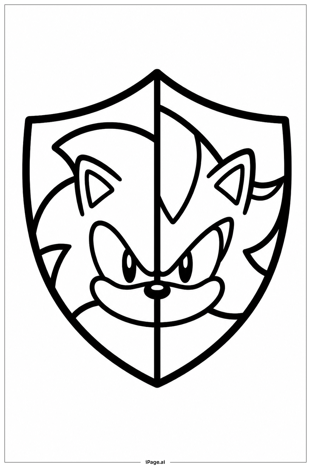 Sonic und Shadow Abzeichen Schild Ausmalseite