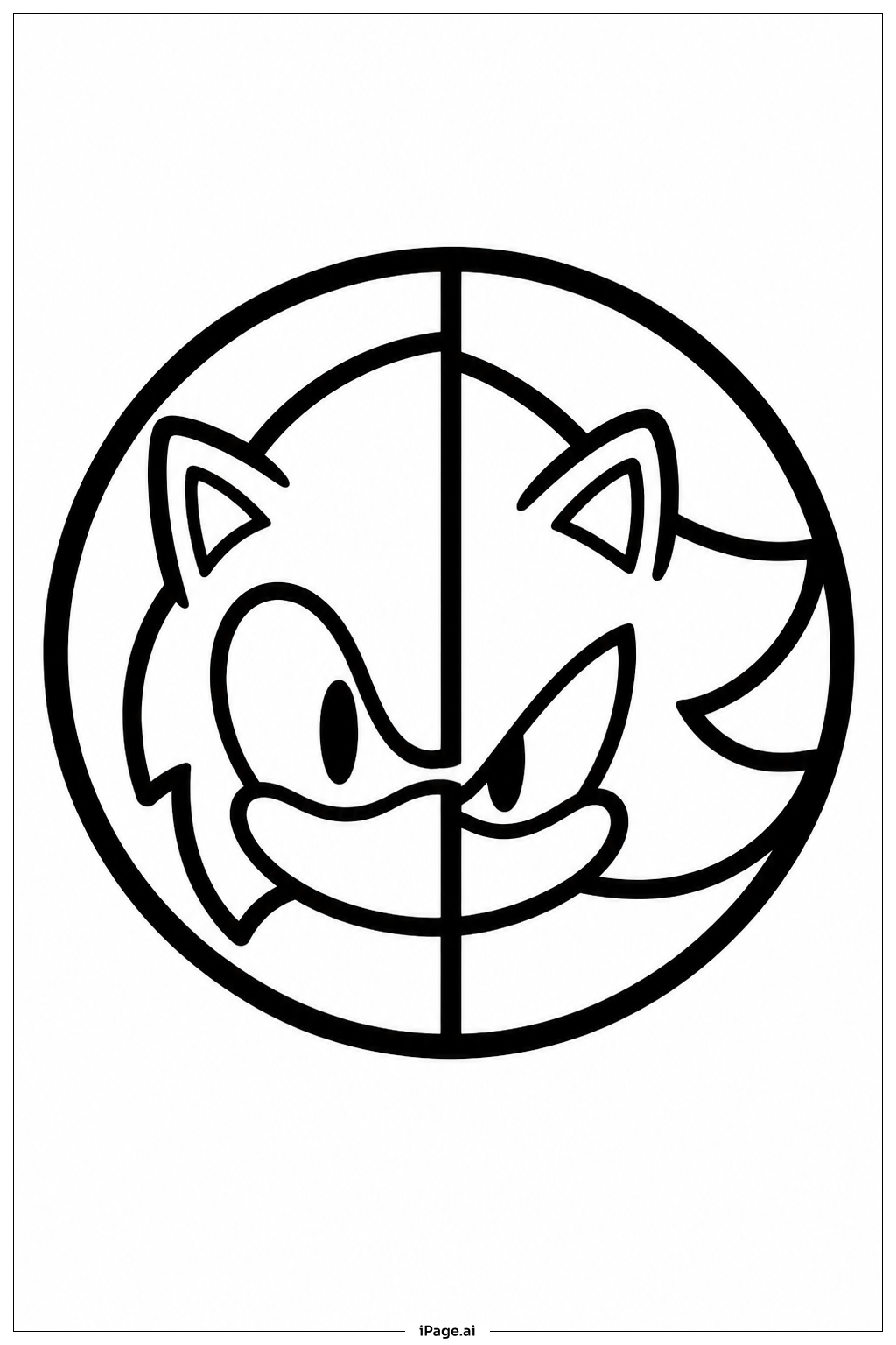 Sonic und Shadow Abzeichen Ausmalseite