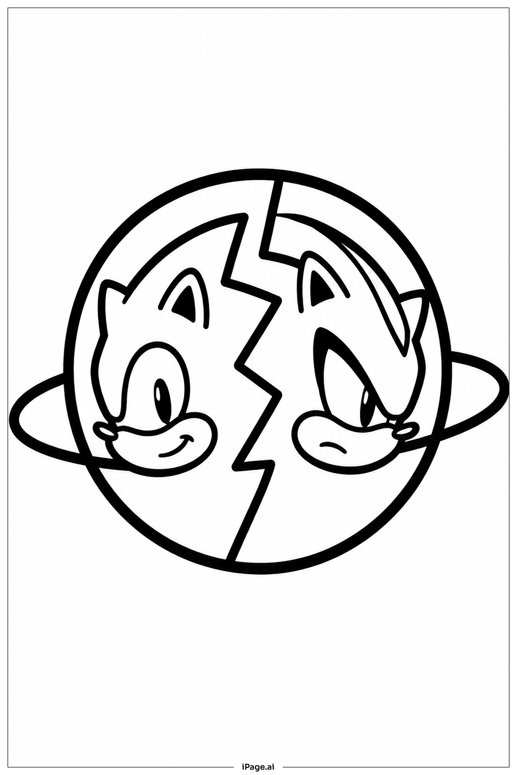 Sonic und Shadow Planet Ausmalseite