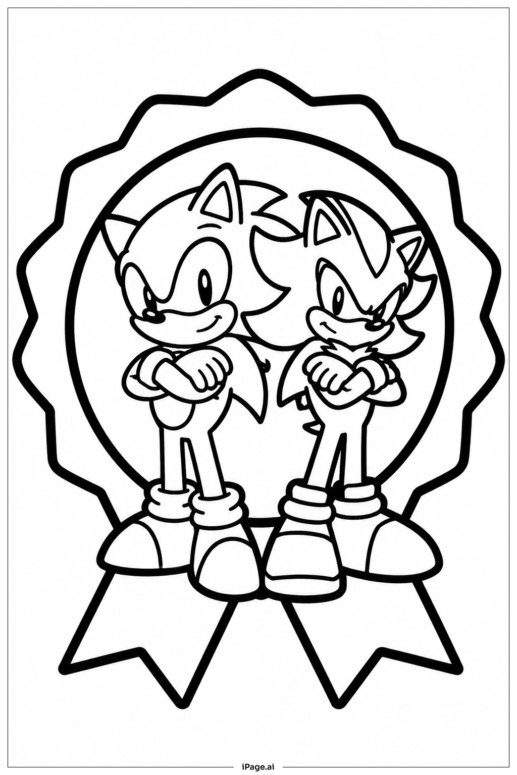 Sonic und Shadow mit Band Ausmalseite