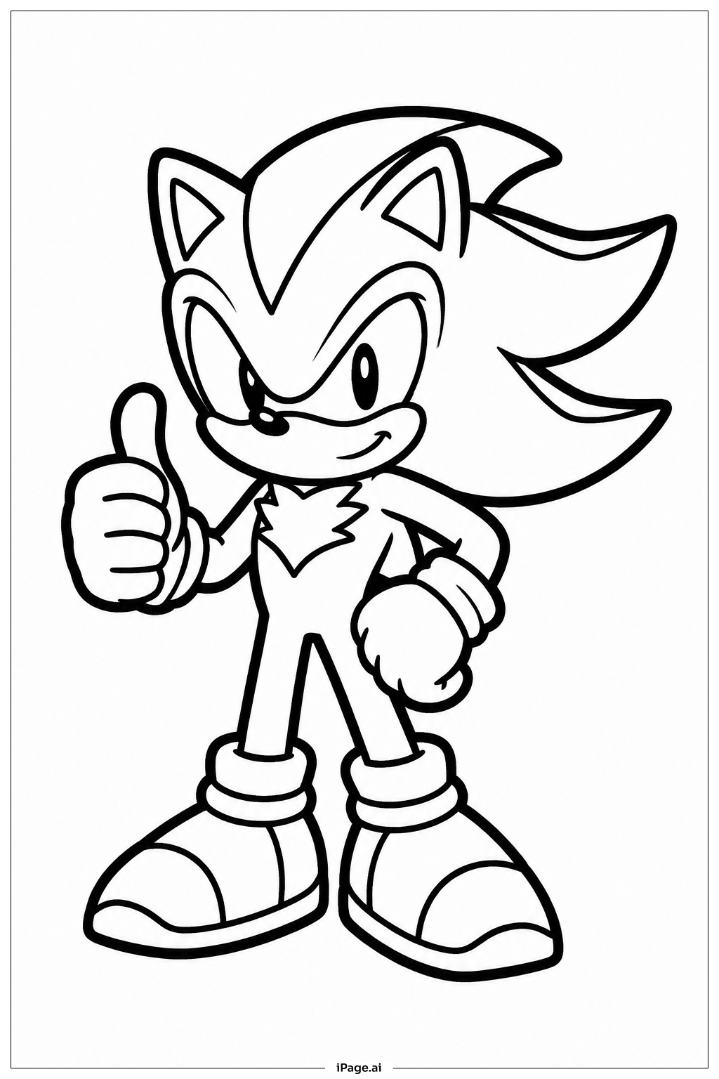 Sonic und Shadow Einzelpose Ausmalseite