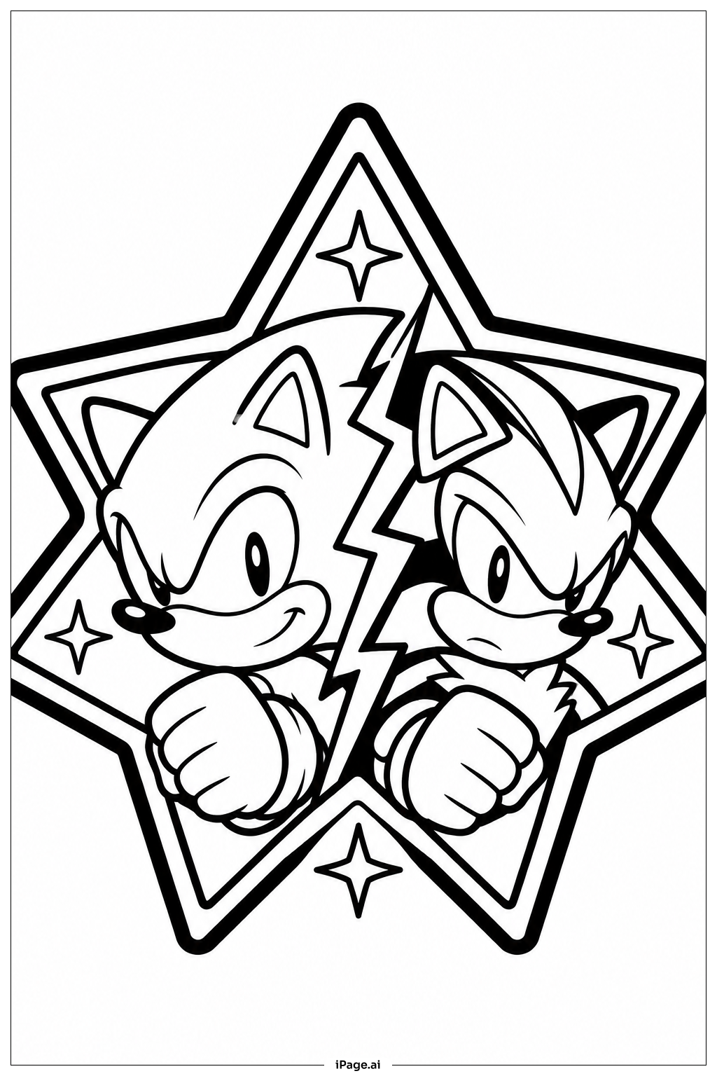 Sonic und Shadow Stern Ausmalseite