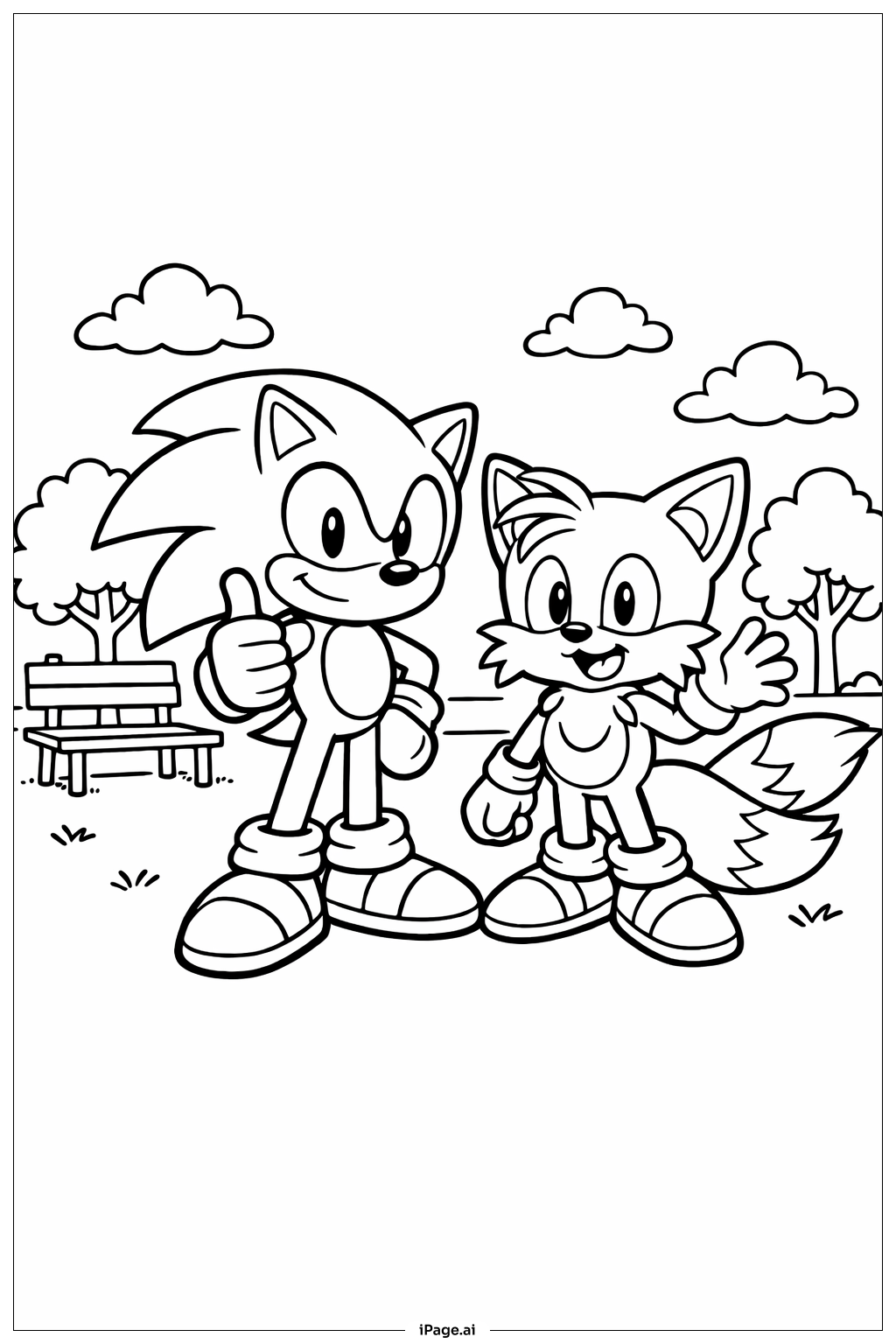 소닉과 테일즈 간단한 색칠공부 페이지