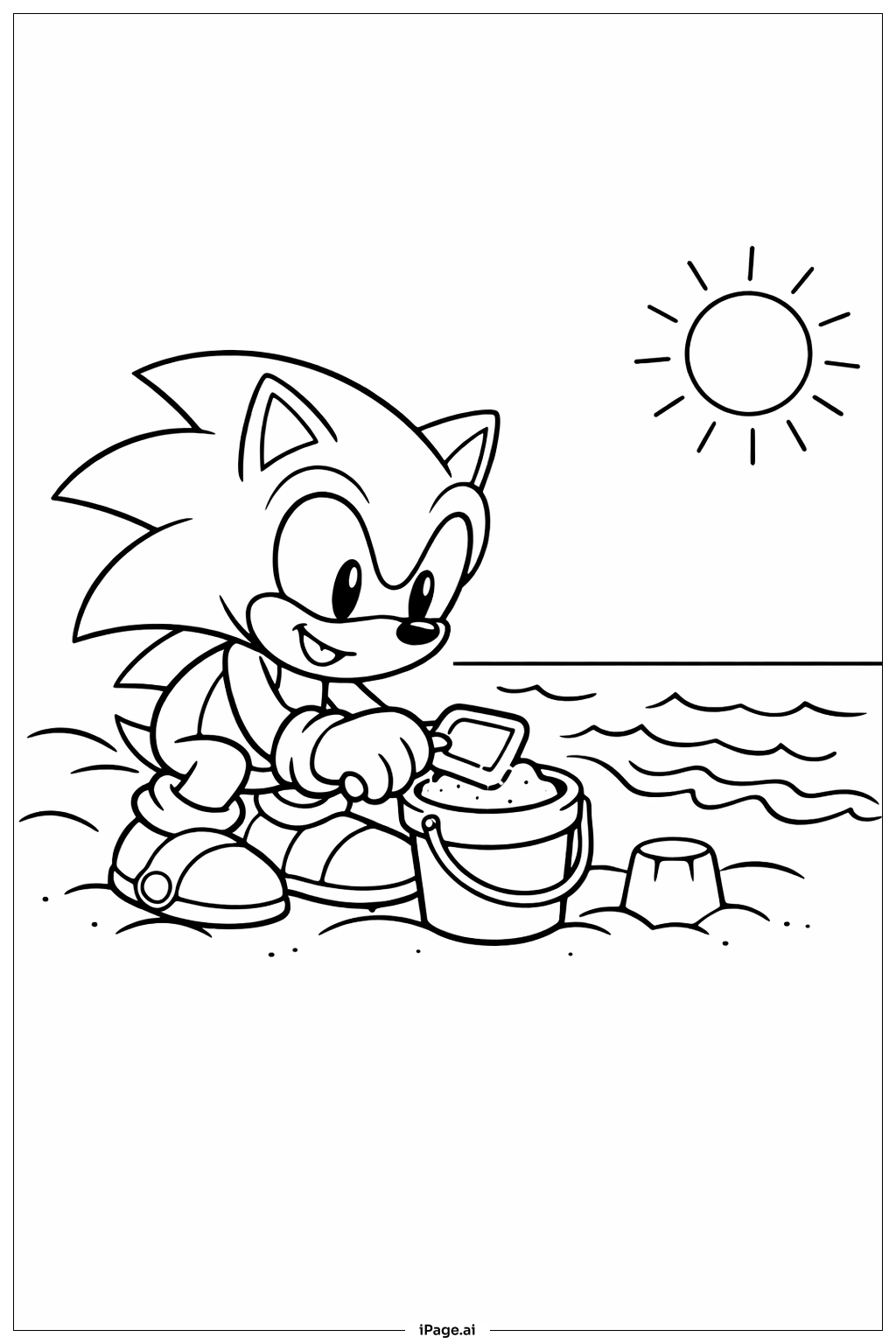 해변의 소닉 색칠공부 페이지