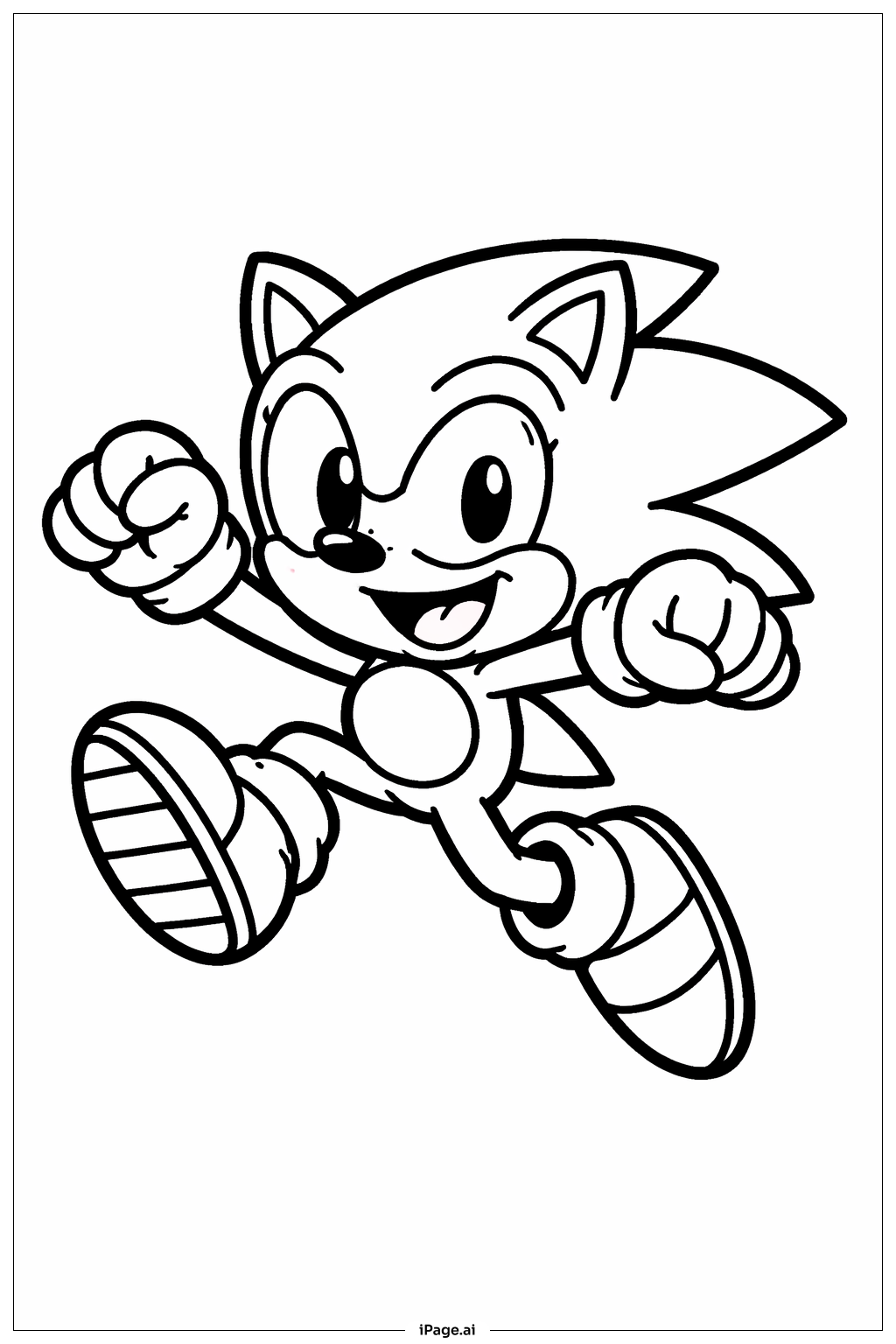 소닉 점프 포즈 색칠공부 페이지