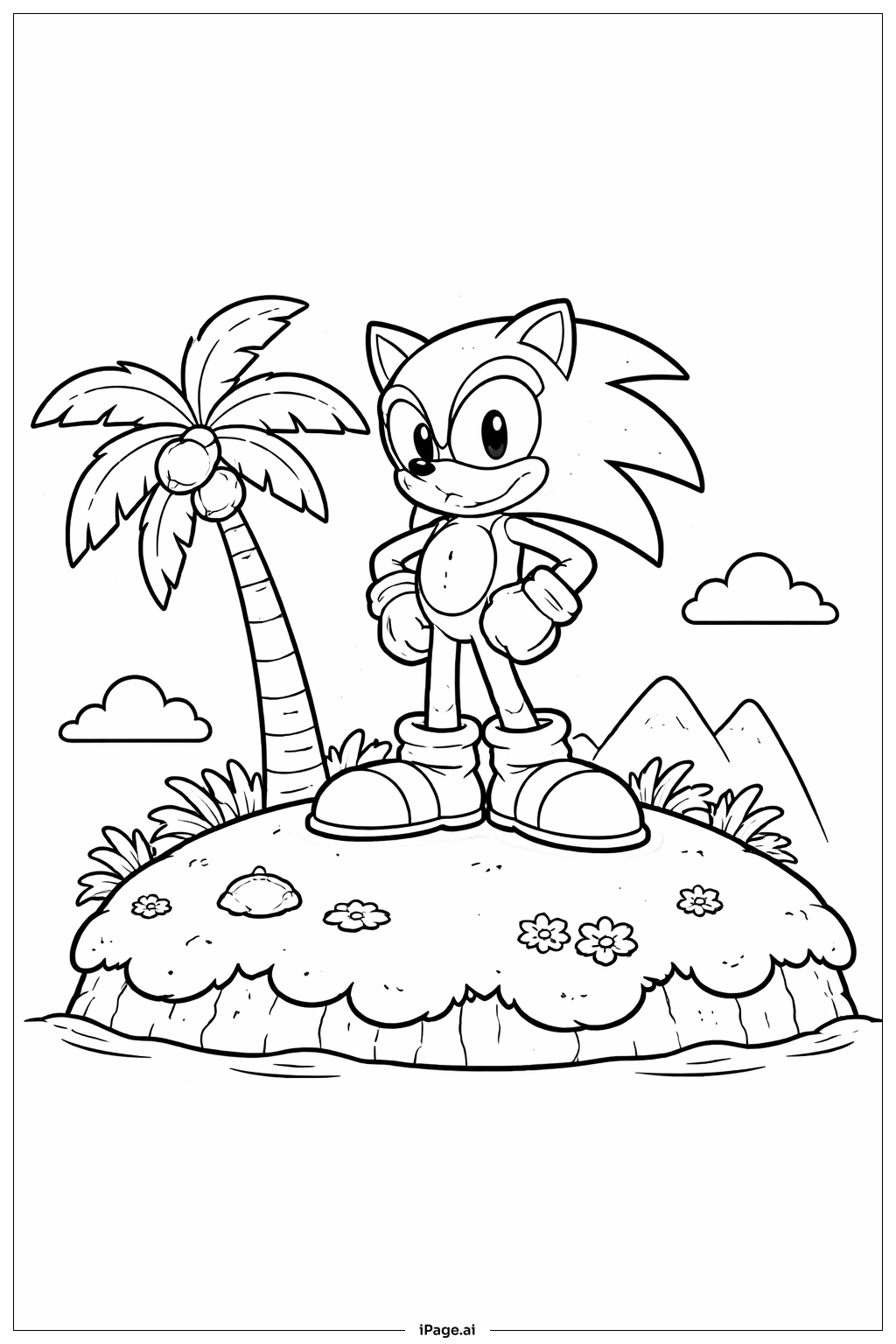 언덕 위의 소닉 색칠공부 페이지