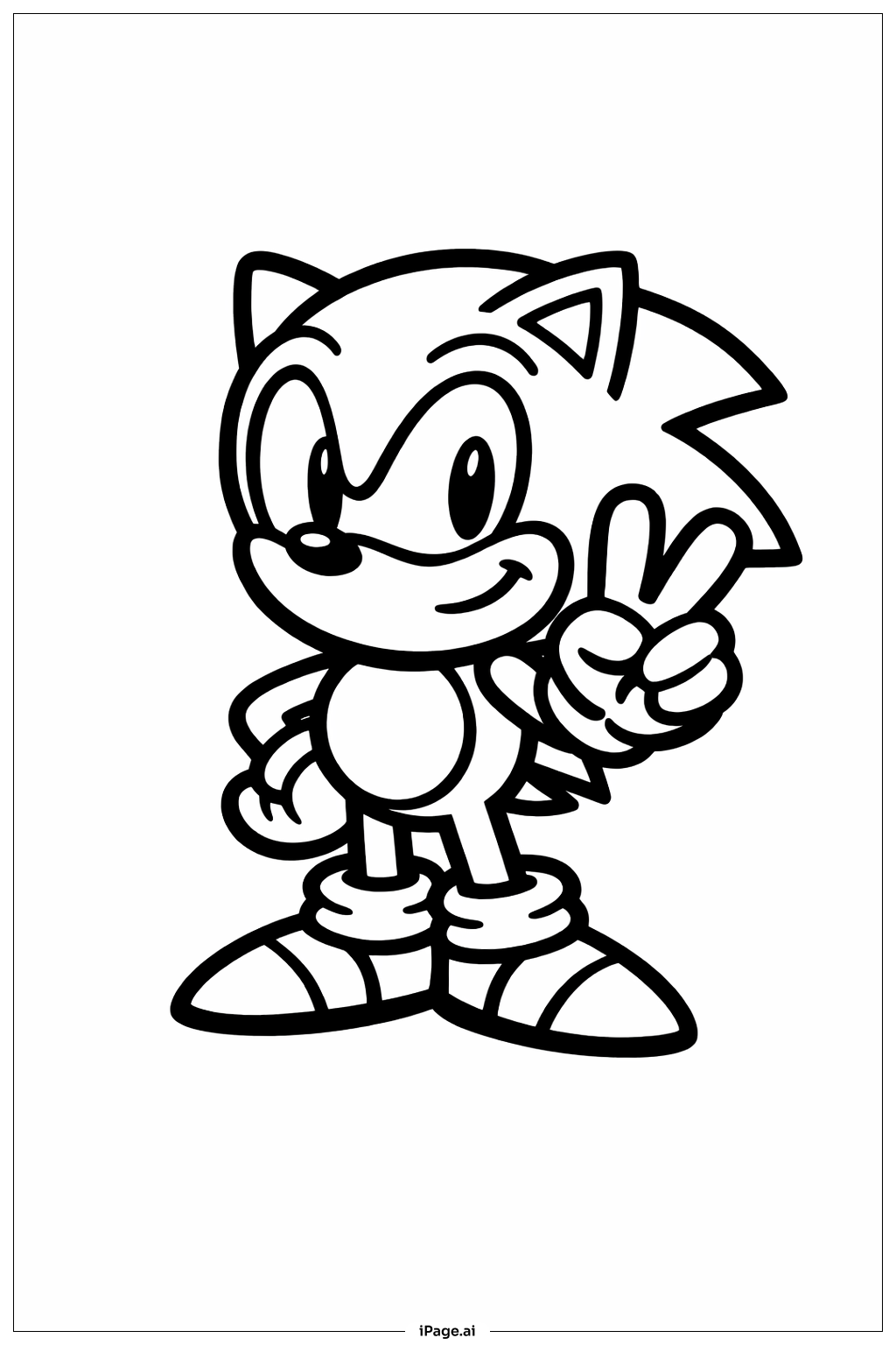 소닉 평화의 손짓 색칠공부 페이지