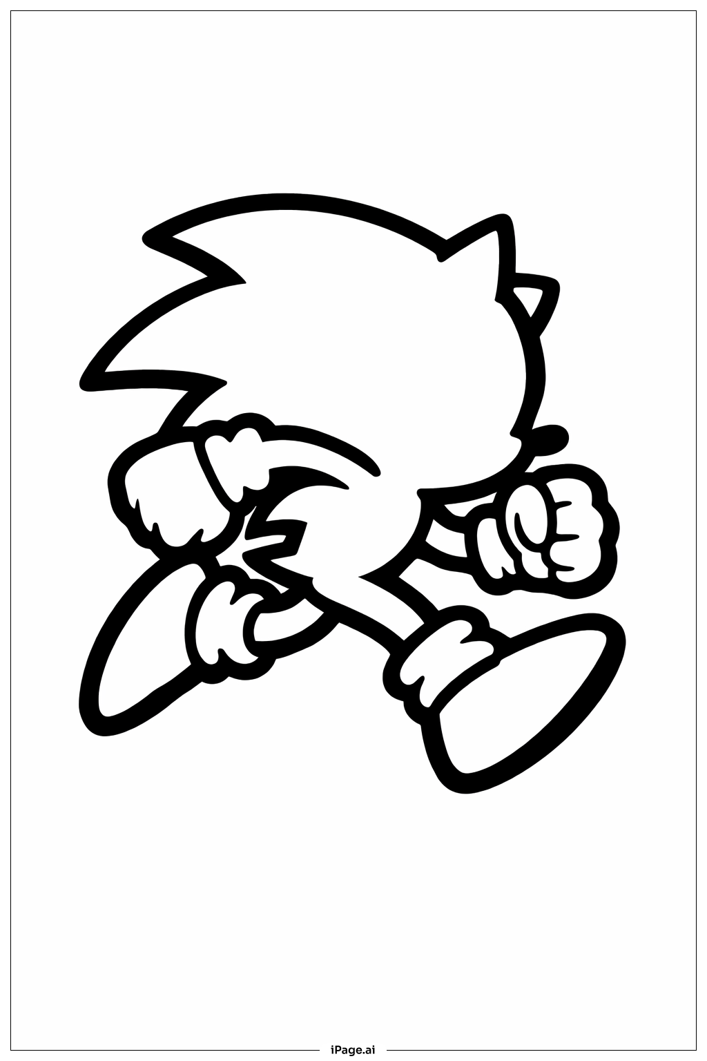 소닉 달리기 실루엣 색칠공부 페이지