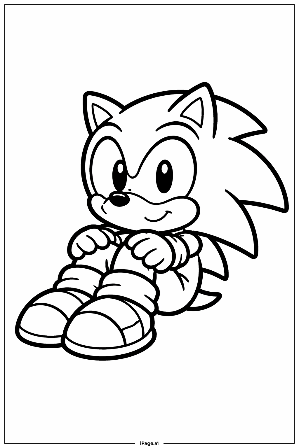 소닉 앉기 색칠공부 페이지