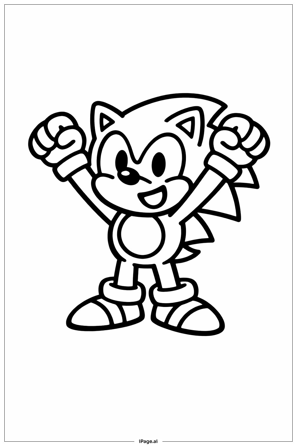 Trang tô màu Tư Thế Vui Vẻ của Sonic The Hedgehog