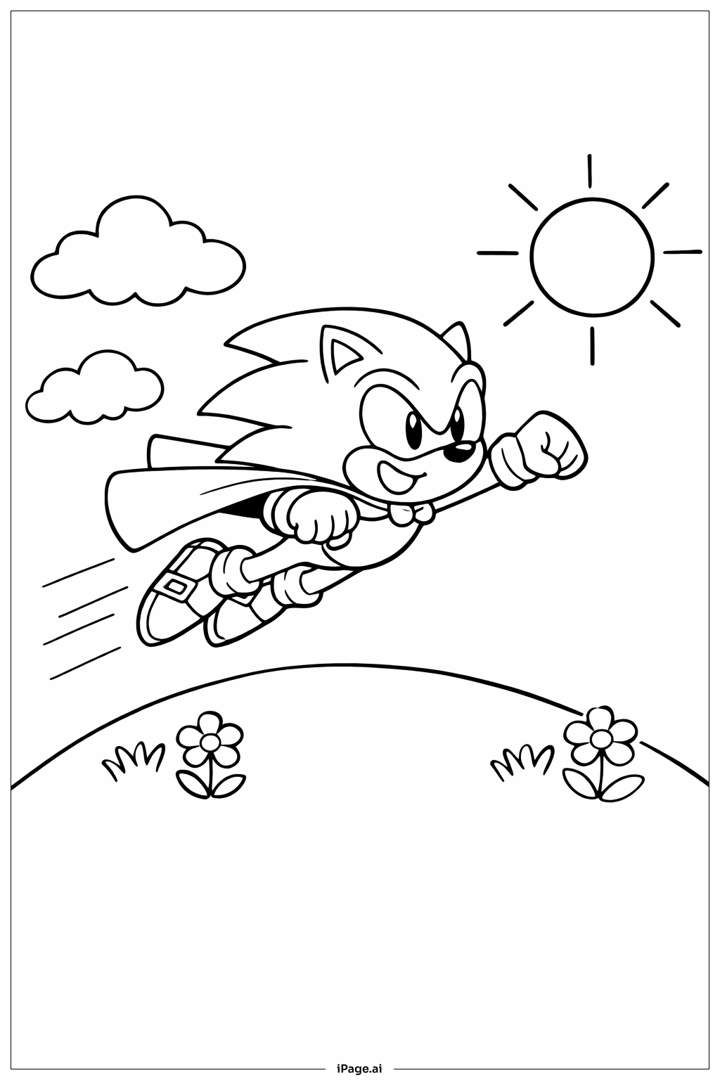 Trang tô màu Sonic The Hedgehog Bay Cánh