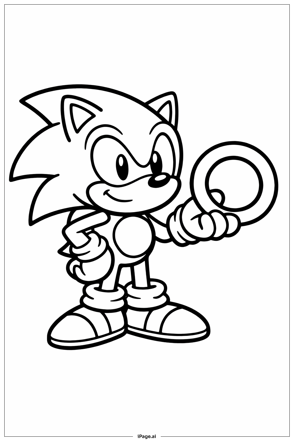 Trang tô màu Sonic Nhím Đang Cầm Chiếc Nhẫn