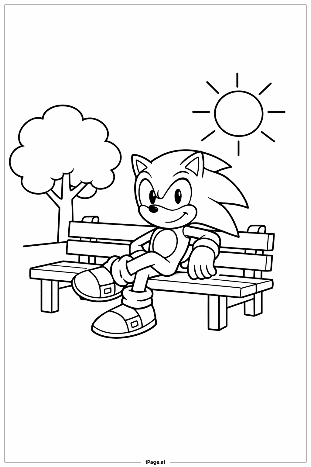 Trang tô màu Sonic The Hedgehog Trong Công Viên