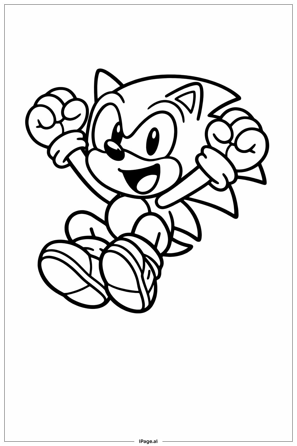 Trang tô màu Sonic Nhím Nhảy Lên