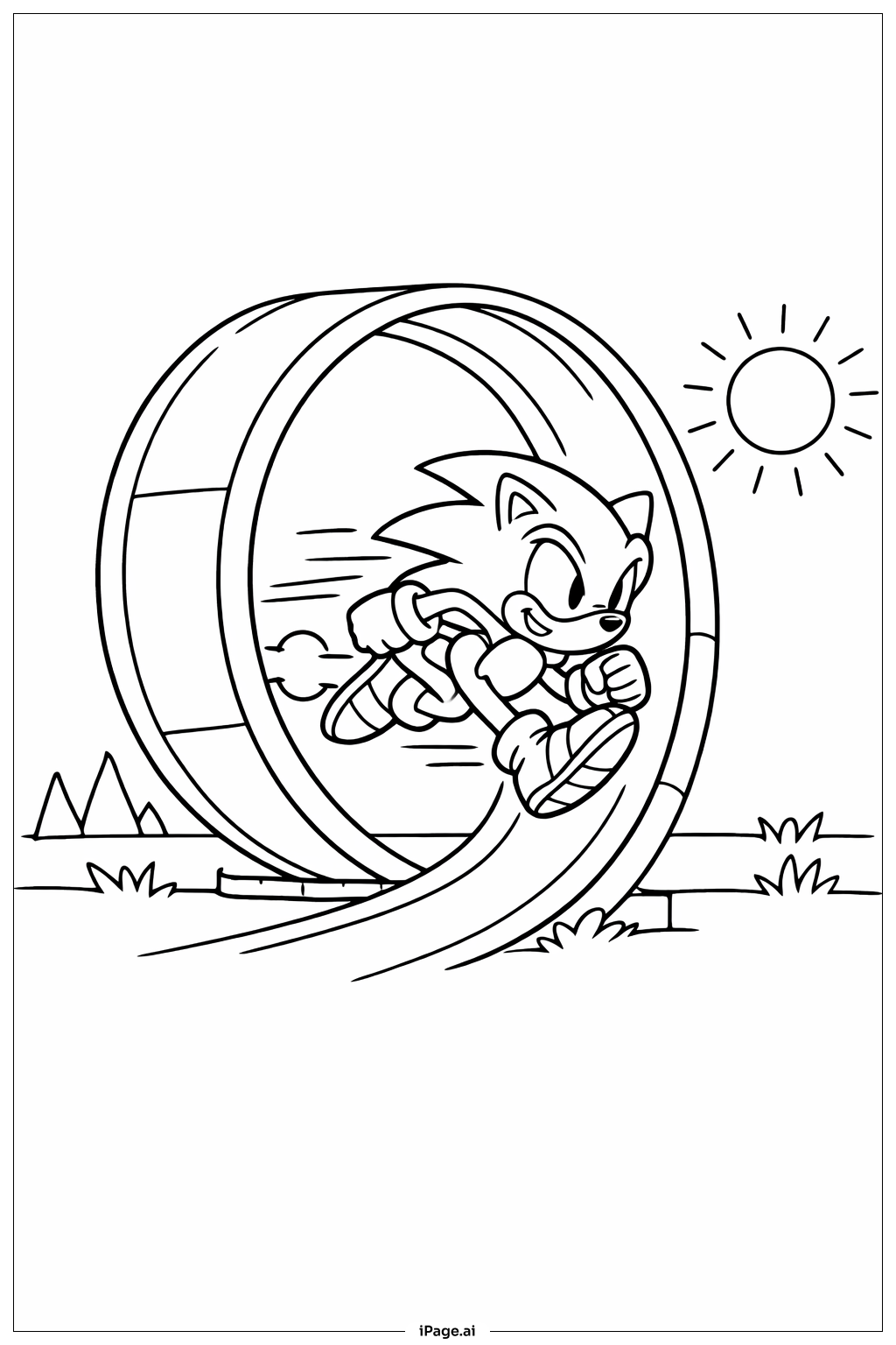 Trang tô màu Sonic The Hedgehog Vòng Xoắn