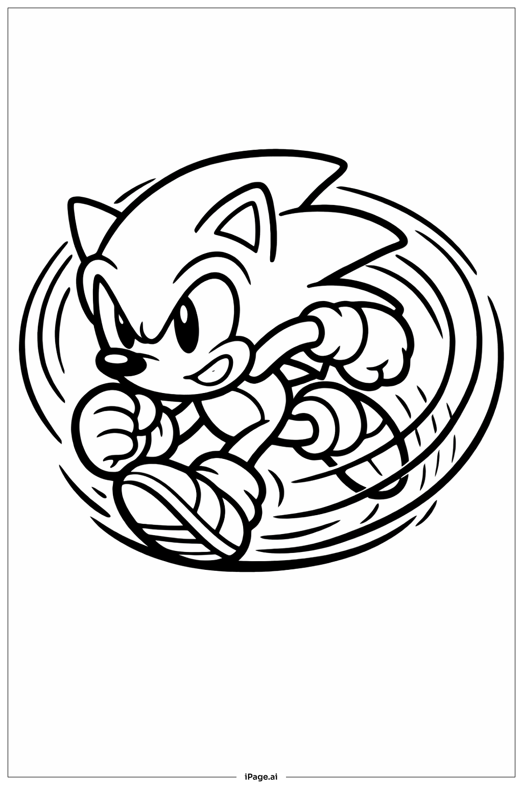 Trang tô màu Sonic Nhím Chạy Vòng Tròn