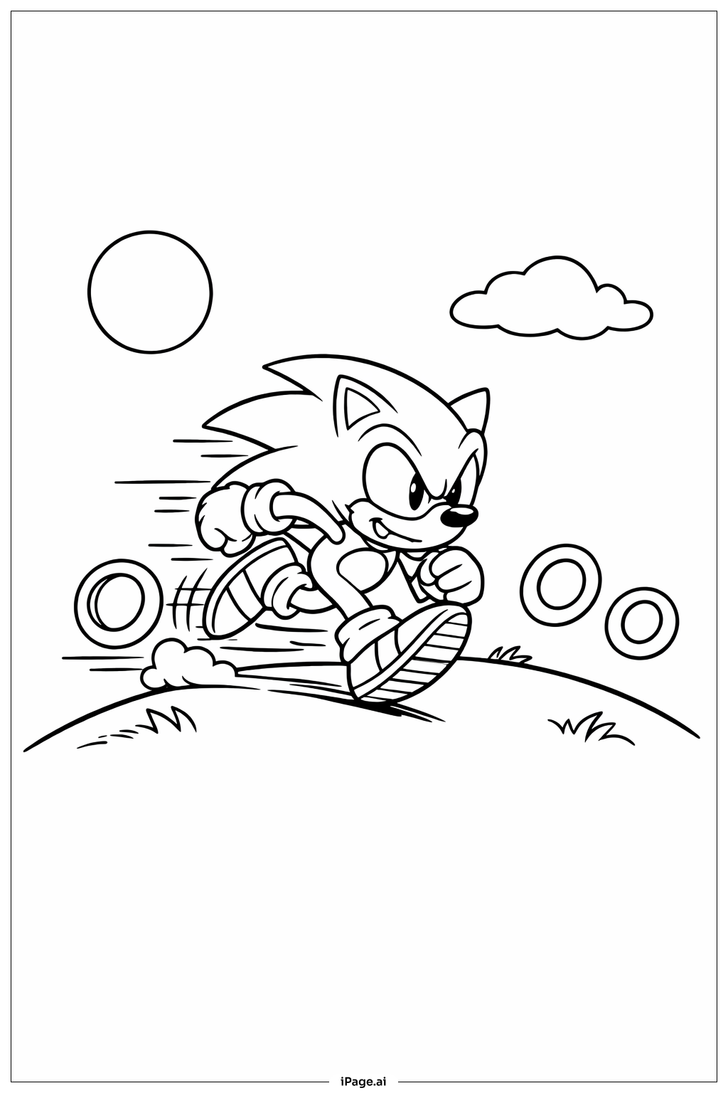 Trang tô màu Sonic Nhím Chạy Nhanh