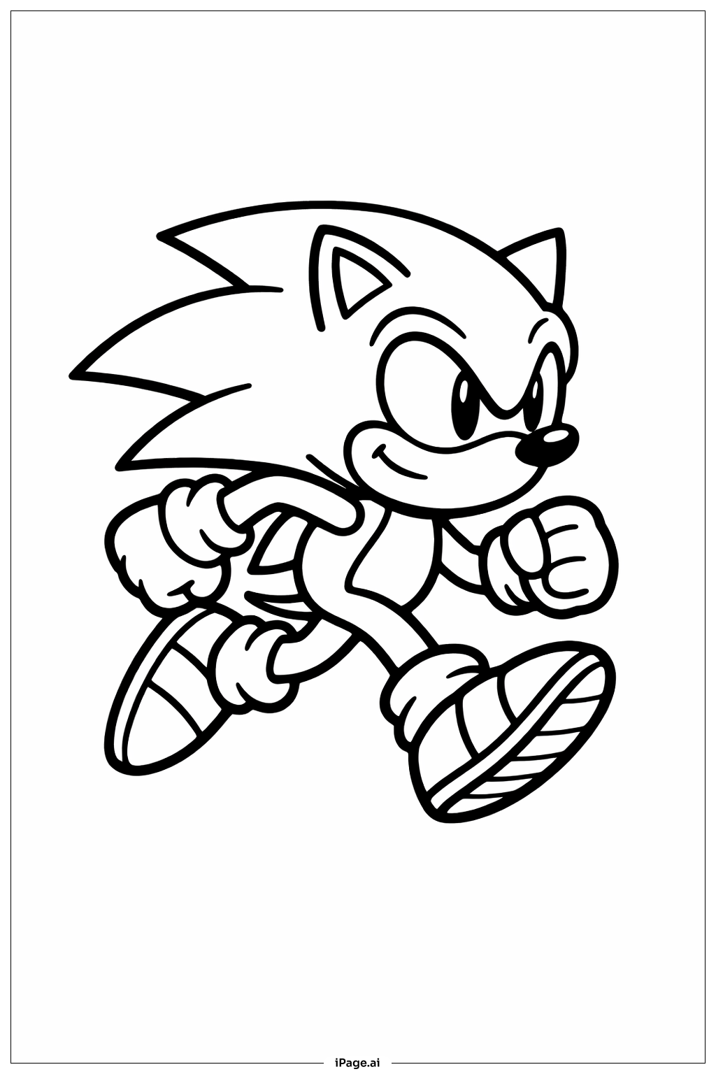 Trang tô màu Sonic The Hedgehog Chạy Sang Trái