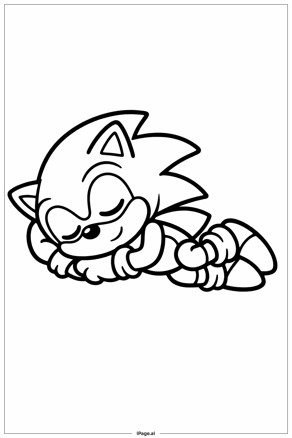 Trang tô màu Sonic The Hedgehog Tư Thế Buồn Ngủ