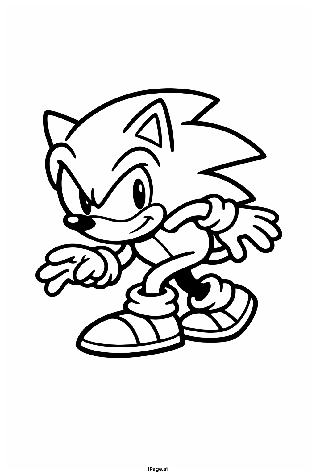 Trang tô màu Tư thế lén lút của Sonic The Hedgehog