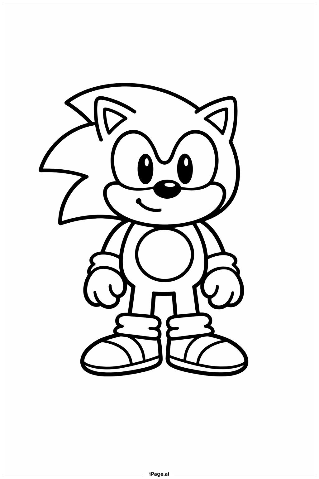 Trang tô màu Tư thế đứng của Sonic Nhím