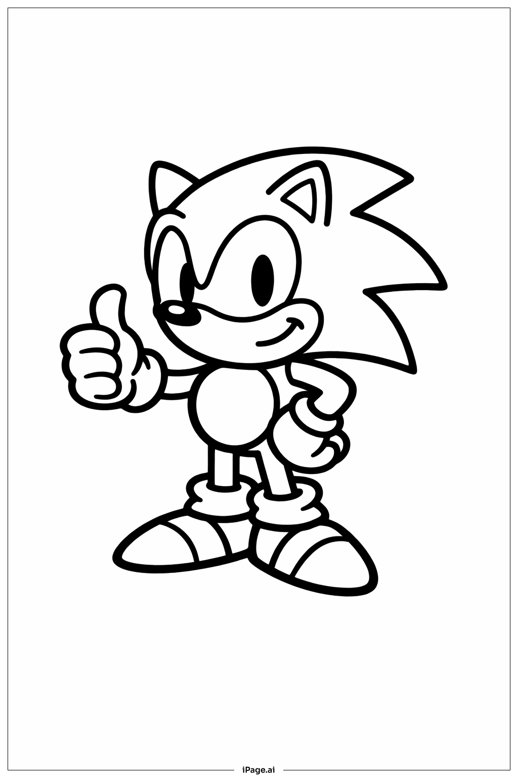  Trang tô màu Sonic The Hedgehog Giơ Ngón Tay Cái 