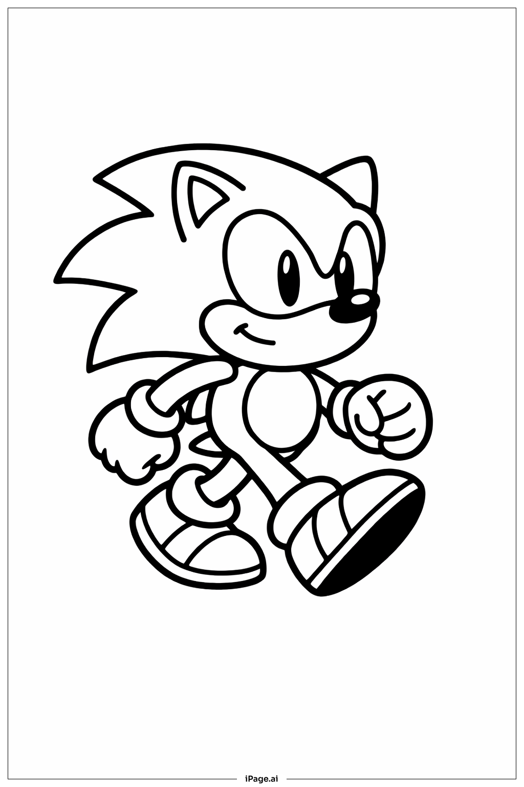 Trang tô màu Sonic The Hedgehog Đi Bộ Đơn Giản