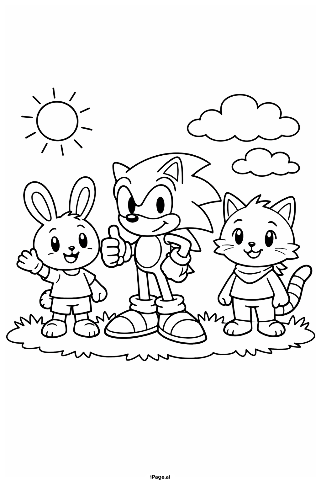 Trang tô màu Sonic The Hedgehog Với Những Người Bạn