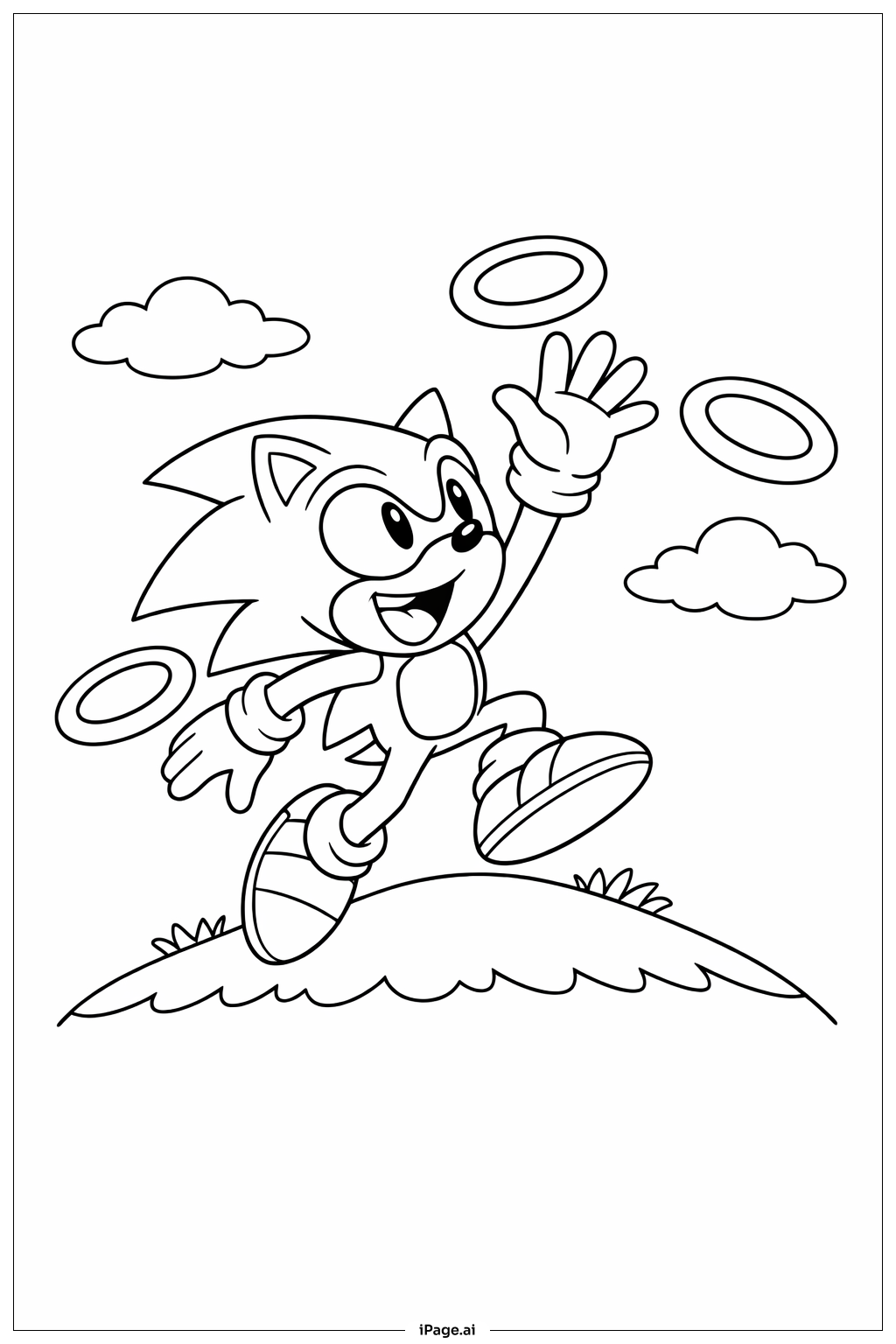 Trang tô màu Sonic Nhím Cùng Những Chiếc Nhẫn