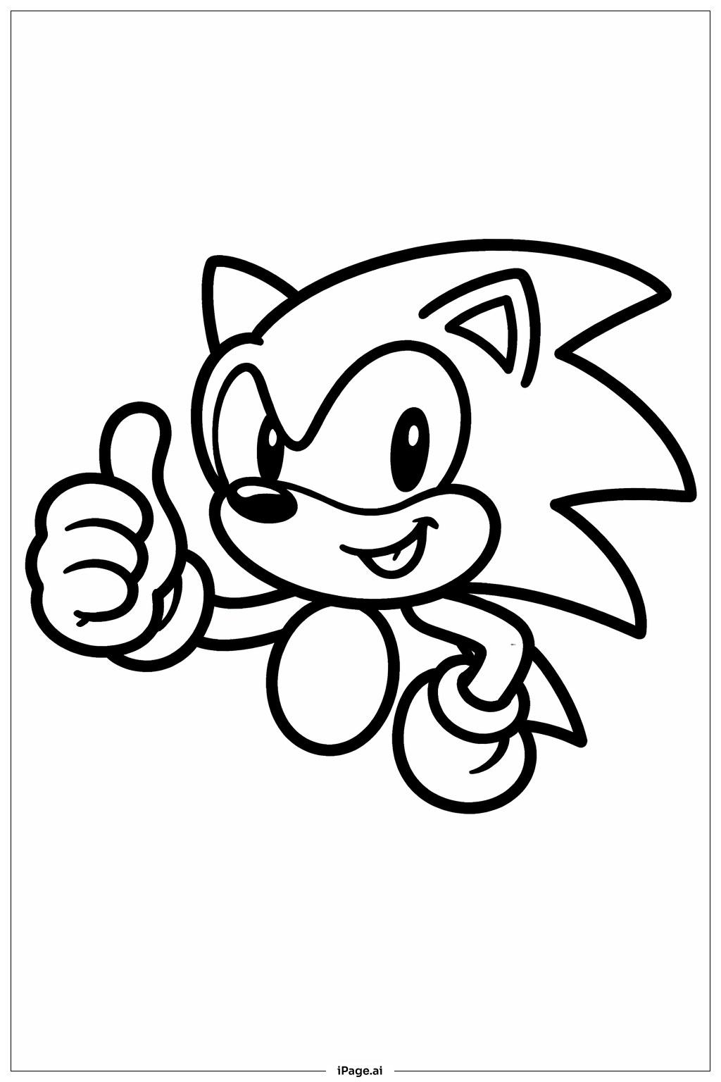  소닉 엄지 척 색칠공부 페이지 