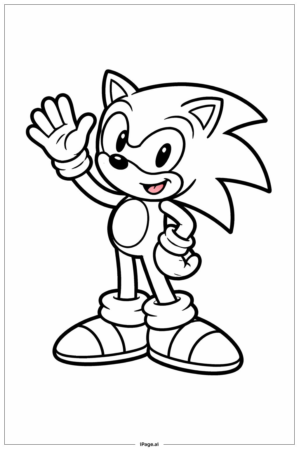 소닉 손 흔들기 색칠공부 페이지