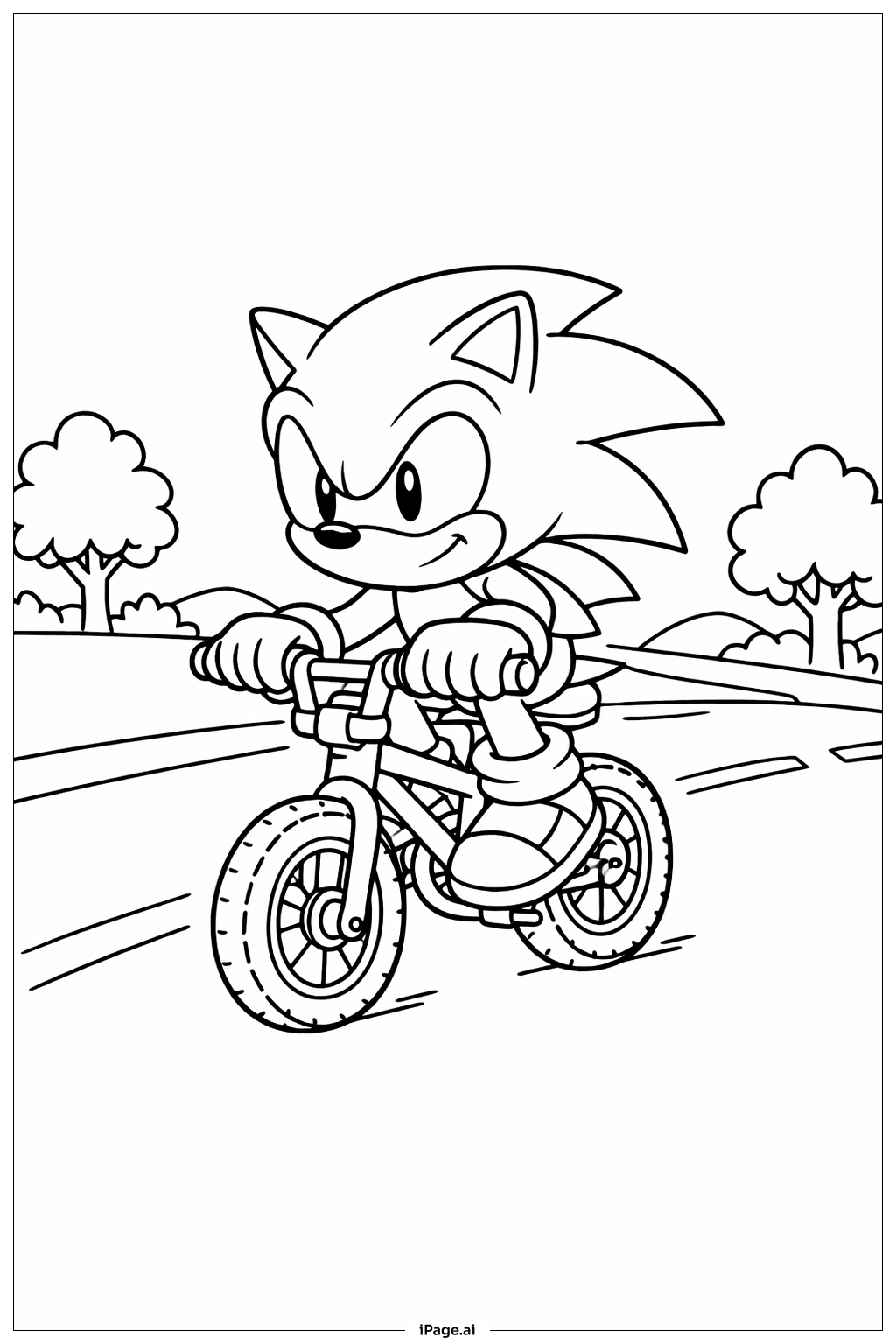 자전거 타는 소닉 색칠공부 페이지