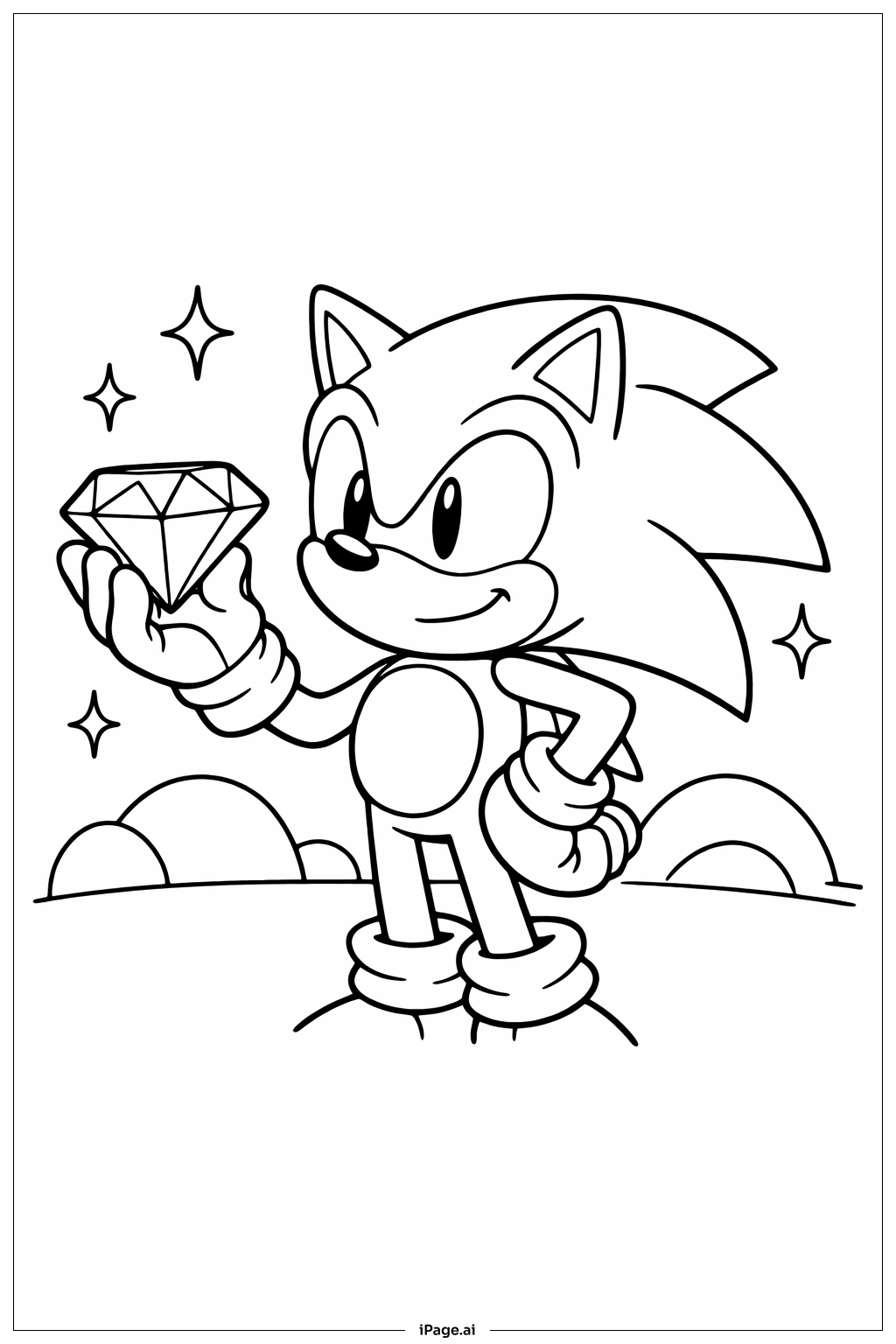 에메랄드를 든 소닉 색칠공부 페이지