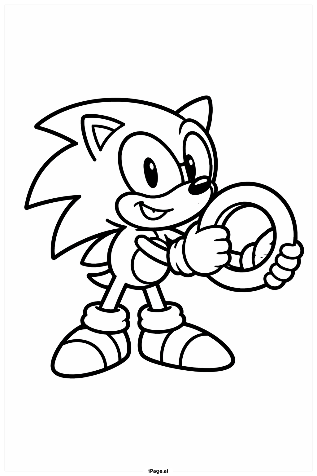 반지를 든 소닉 색칠공부 페이지