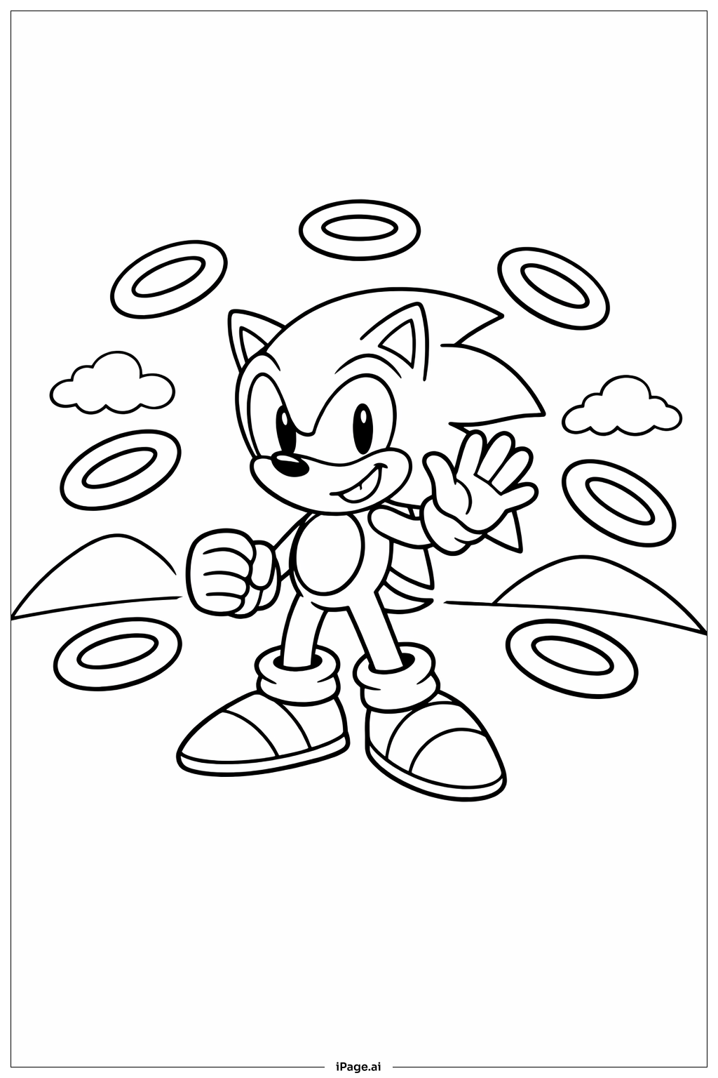 반지와 소닉 색칠공부 페이지