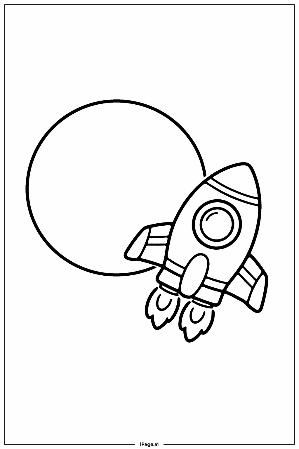 宇宙船と惑星の塗り絵ページ