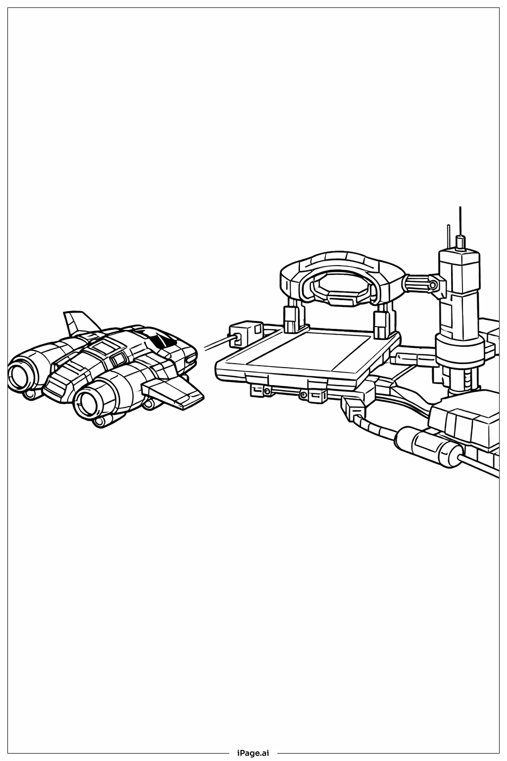  宇宙飞船对接站填色页 