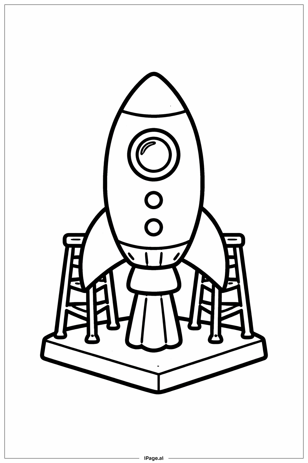 パッドの宇宙船の塗り絵ページ